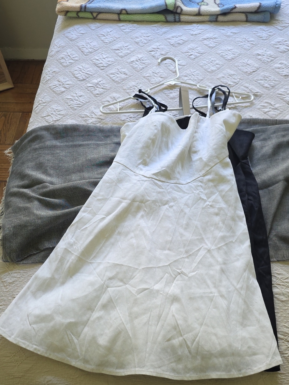 ALO Yoga White Mini Dress with Black Straps